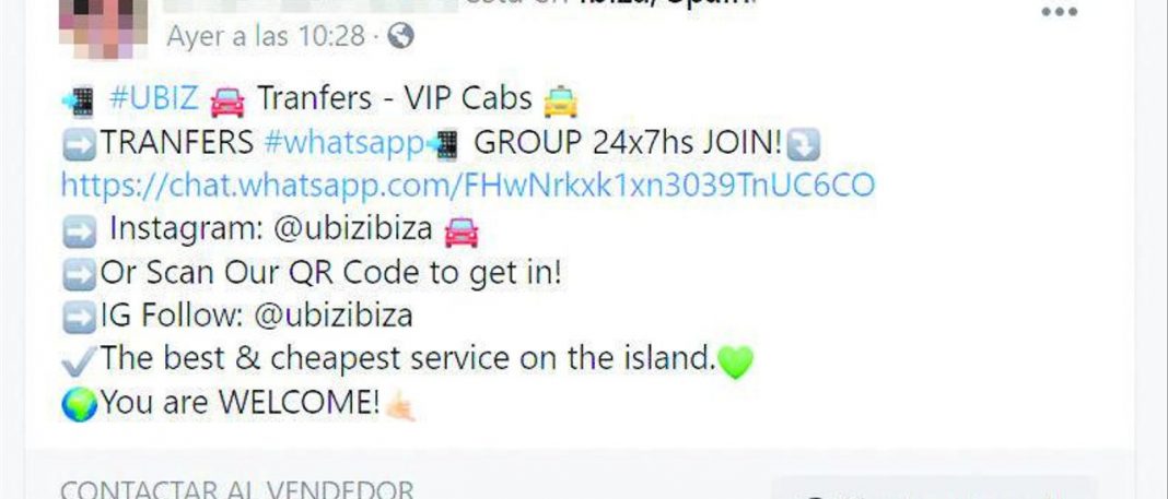 Detection of 59 VTC from other communities operating in Ibiza