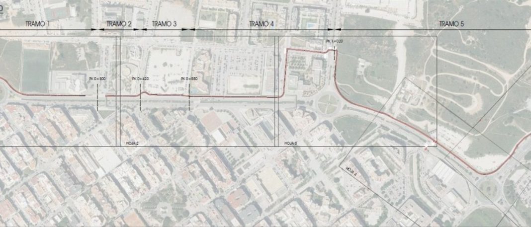 Bicycle lane to link ses Figueretes and Can Misses roundabouts in Ibiza