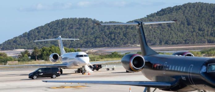 From January to September, more private jets arrived at Ibiza airport than in any year since 2011