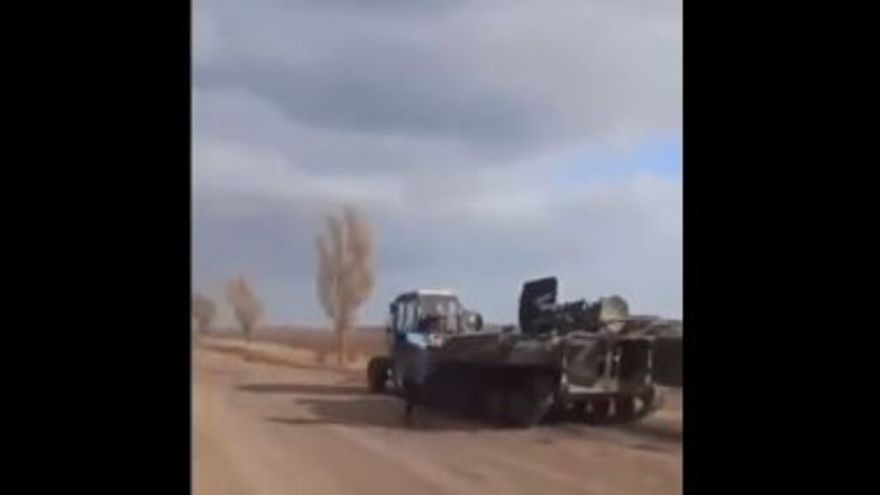 Group of civilians from Ukrainian village steals a tank from Russian army