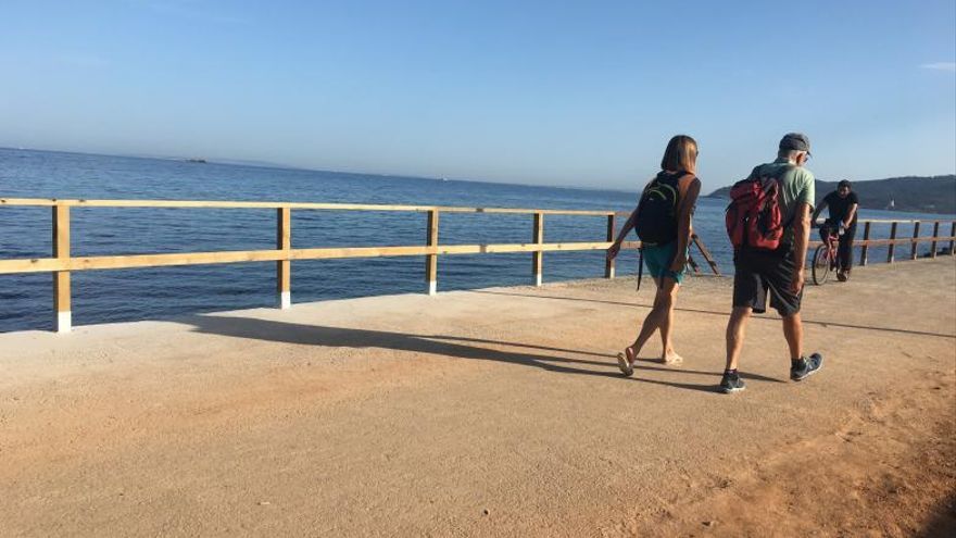 Platja d'en Bossa promenade on Ibiza, finally repaired after 6 month wait
