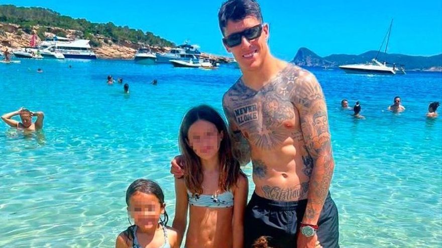Two football players and dads on Ibiza
