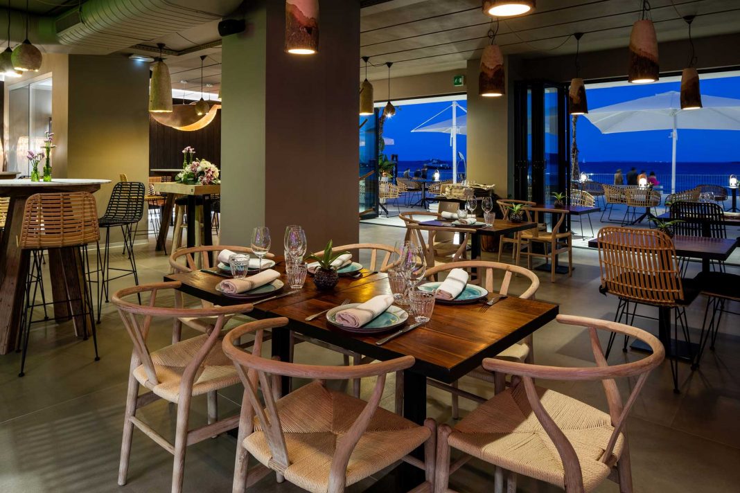 The terrace at 180º Gastrobar is a balcony to the sea in Ibiza.