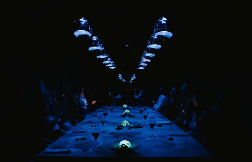 Dining beneath the sea.