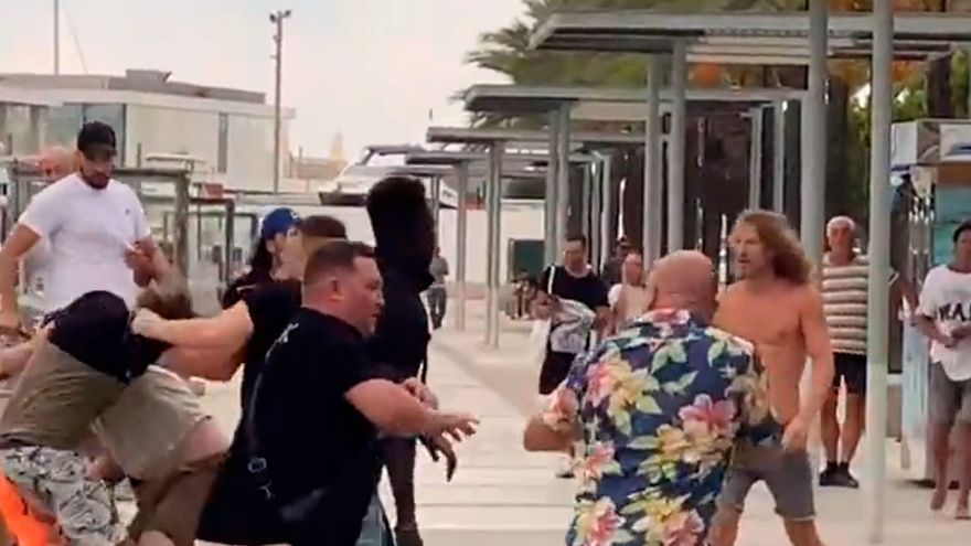 Massive brawl in Sant Antoni ends with 2 people thrown into the water