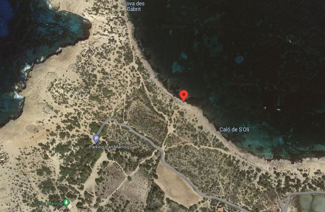 Lugar donde ha ocurrido el accidente marítimo de Formentera