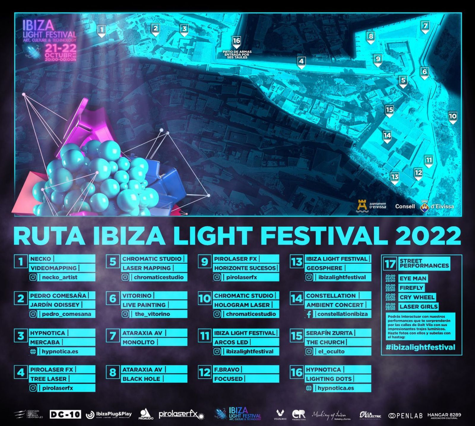 Cartel Con La Programaciã³N Del Ibiza Light Festival. | Ae