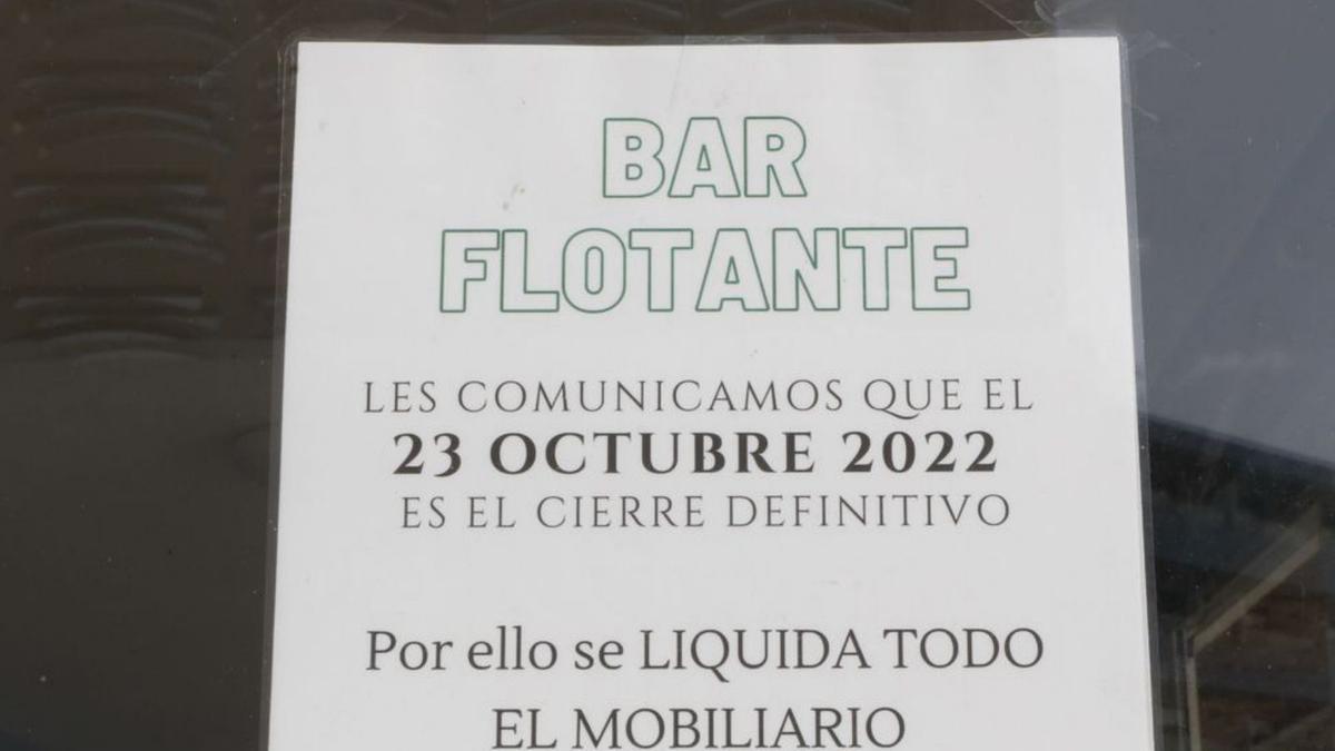  Cartel que anuncia el cierre el prÃ³ximo domingo 23.