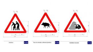 Three of the new traffic signs to be put into circulation in 2023.