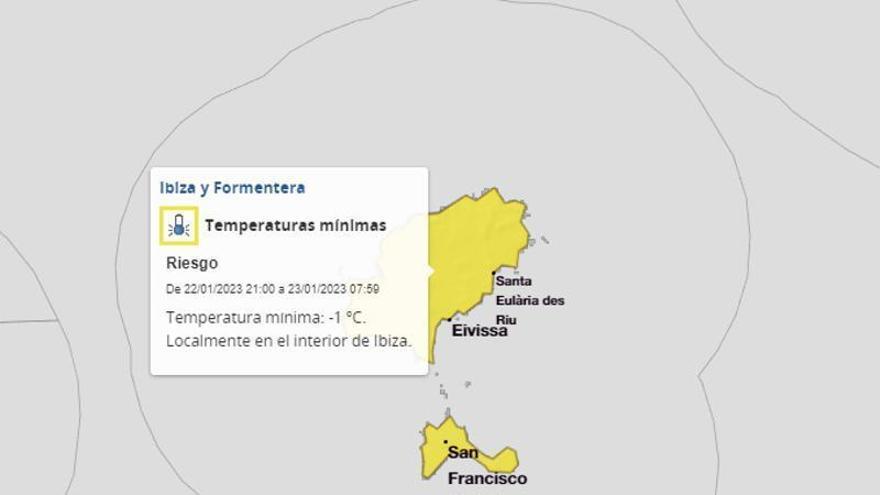Alert for sub-zero temperatures on Ibiza and Formentera