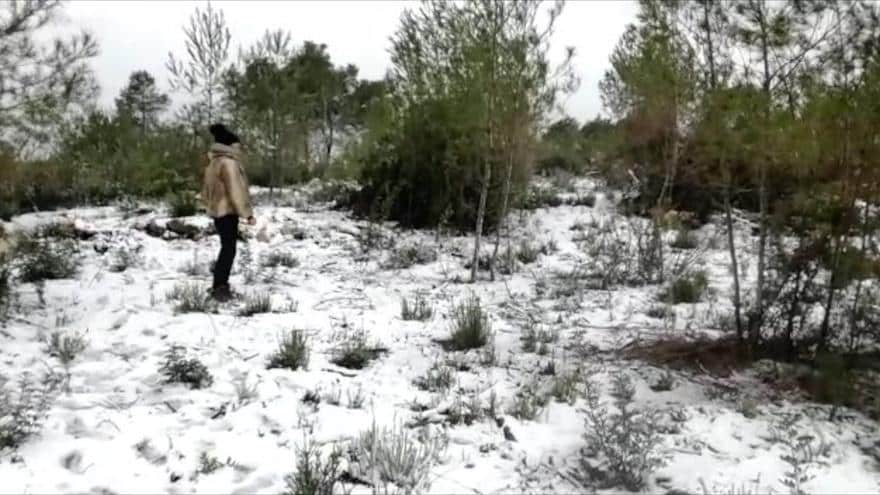 It snows in Ibiza for the second time this winter