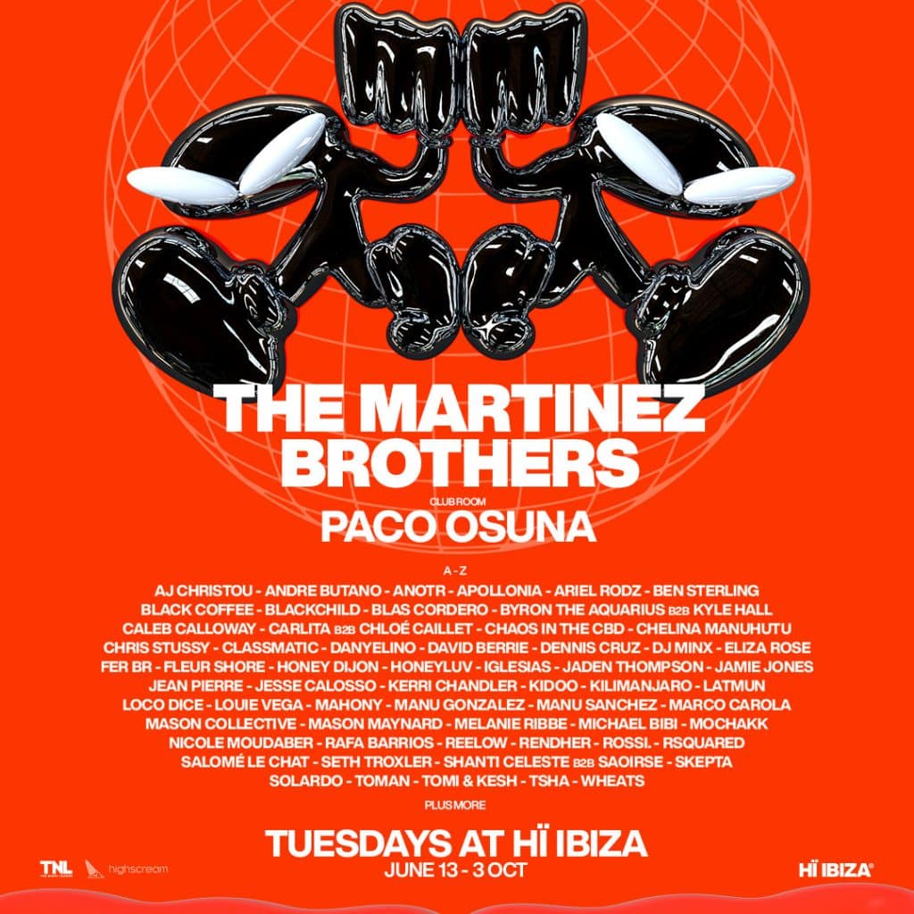 Hï Ibiza, has announced its lineup for Tuesdays this summer, with The Martinez Brothers hosting the Theatre and Paco Osuna leading the Club room. From 13 June to 3 October, party-goers will experience a stunning mix of established legends and rising stars, showcasing the best of house and techno music.