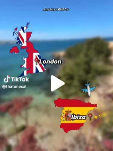 An image from the video of the British tiktoker