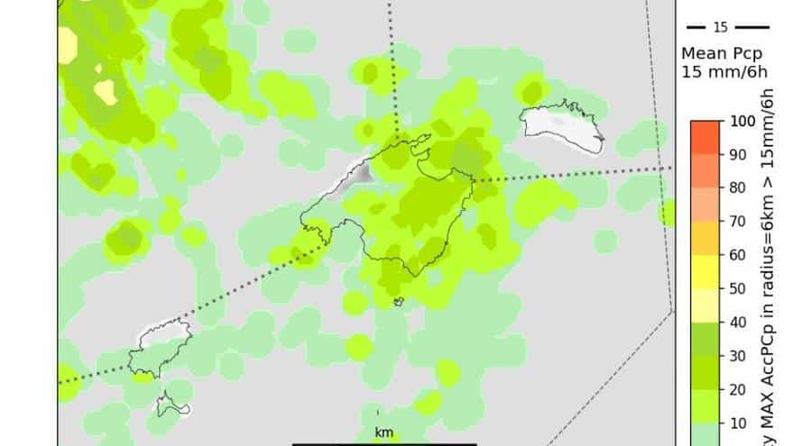 The weather in Ibiza and Formentera: heavy showers and hail