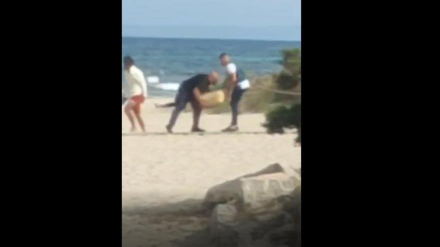 A bundle of hashish found on an Ibiza beach