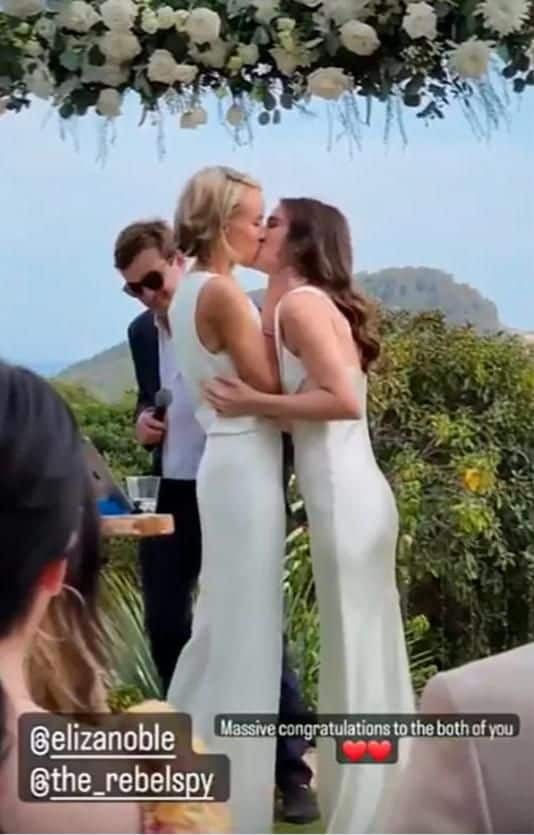 The couple is giving each other the 