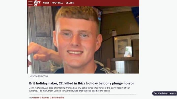 Electrician and soccer lover: John MacKenna, the young man killed after falling from a balcony in Sant Antoni