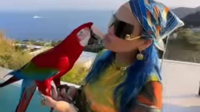 Designer Sita Abellán and Catalan artist Leïti Sène enjoy Ibiza with J Balvin