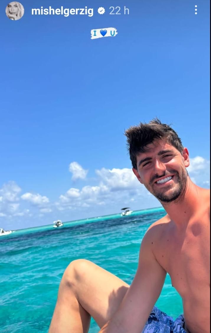 The Belgian goalkeeper on a yacht in Ibiza