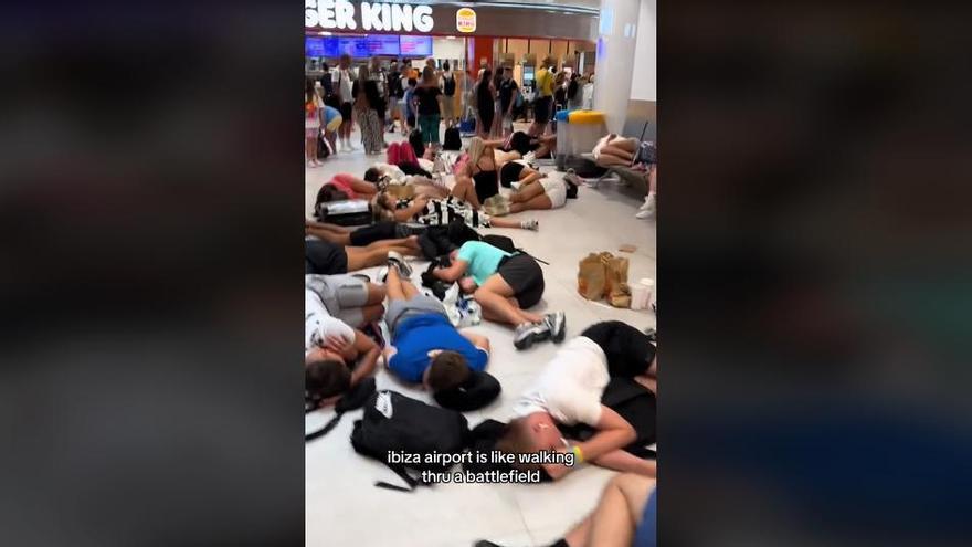 VIDEO | Ibiza airport floor after partying: “It’s like a horror movie”.