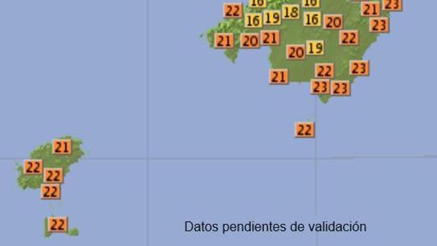 Tropical night at the end of October and risk of heavy rains in Ibiza and Formentera