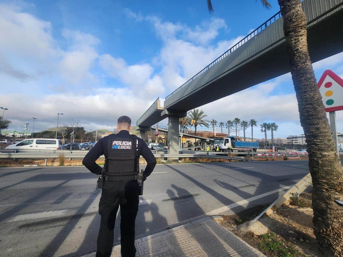 The collision has moved one of the blocks of the flyover.