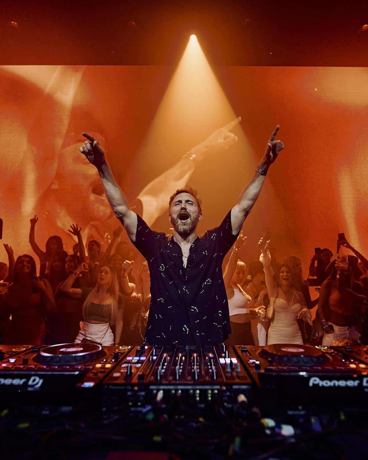 DJ David Guetta in a session at Hï Ibiza