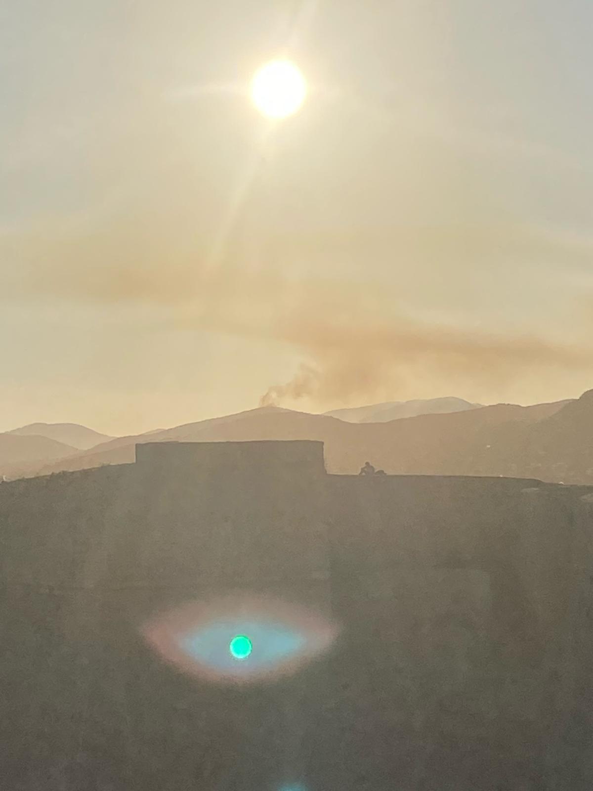 A photo of the fire taken from Dalt Vila