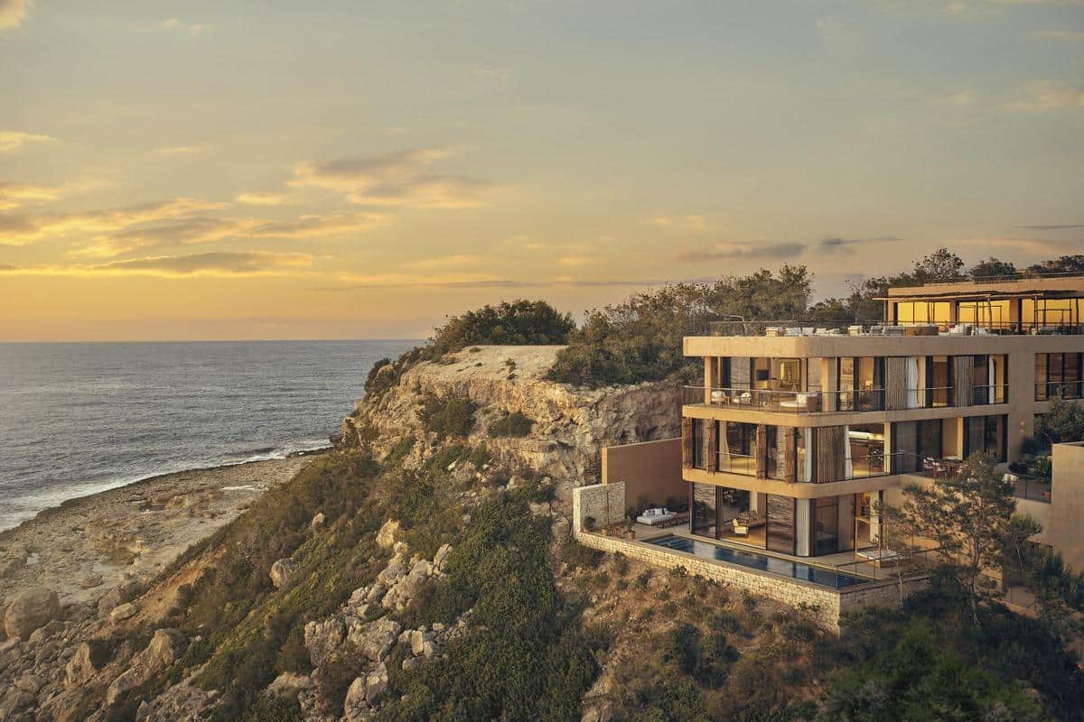 View of the spectacular mansions of Six Senses Ibiza.