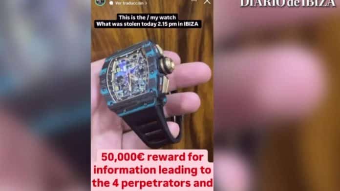 50,000 euros reward offered for a luxury watch stolen in Ibiza