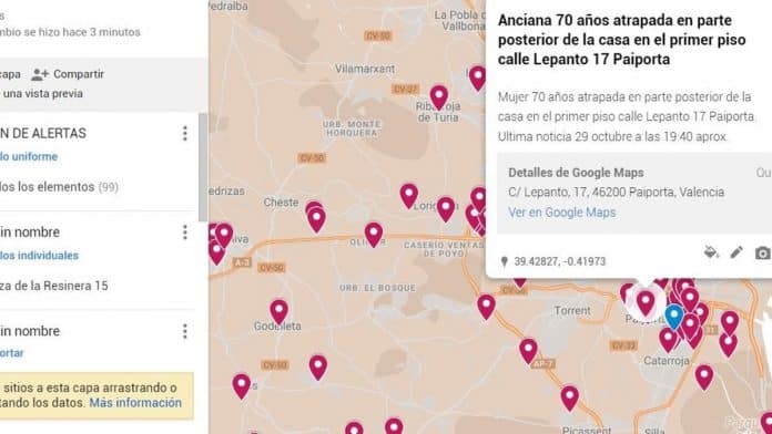 An Ibizan saves lives in Valencia creating an interactive map from the island to help those affected by the DANA