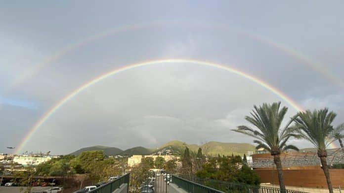 Ibiza wakes up with a double rainbow: see all images here