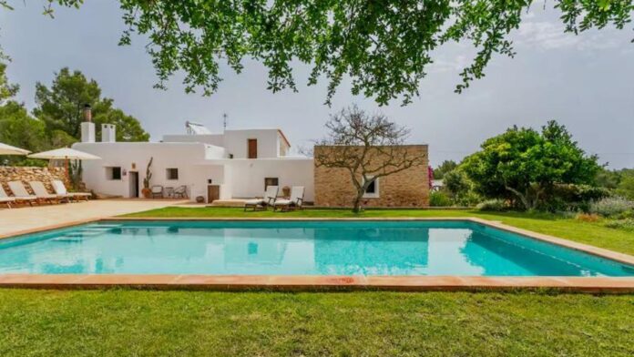 An 18th century farmhouse is rented as tourist accommodation in Ibiza
