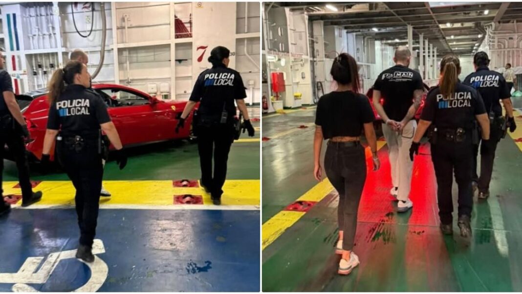 Odyssey on a ferry to Ibiza: fight, alcohol and a Ferrari immobilized by the police