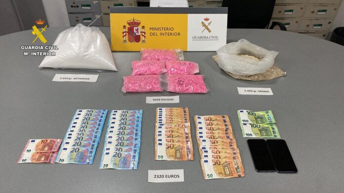 Prison without bail for man caught in Ibiza with more than five kilos of ketamine and 5,000 pills in the trunk of his car