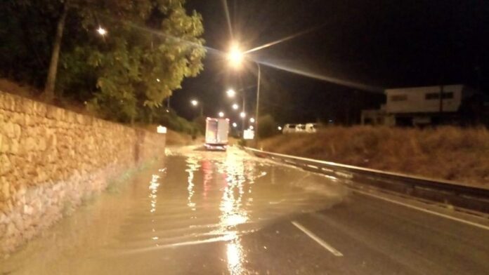 Ibiza airport road cut off due to floods