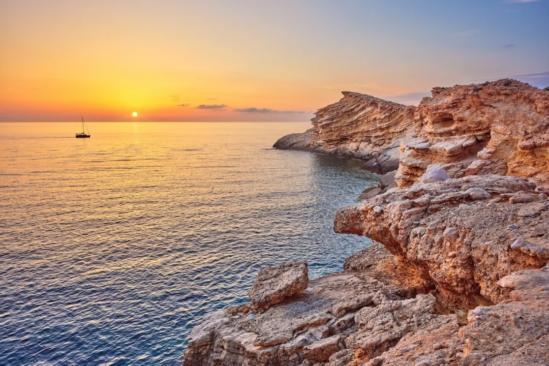 Ibiza's time zone means that sunsets are quite late in summer.
