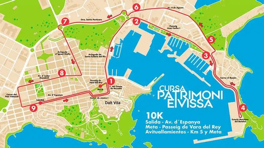 Ibiza Town road closures due to Cursa Patrimoni.