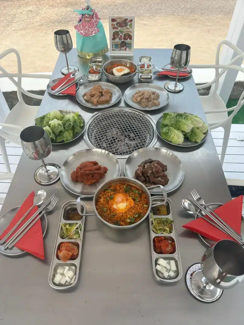 Jacaranda Lounge has the only Korean barbecue on the island.