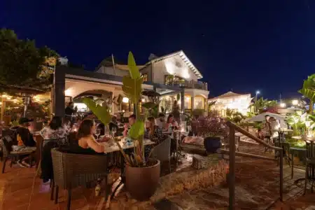 Villa Mercedes’ restaurant is located in a former Ibiza beachfront villa that pays tribute to authentic local products