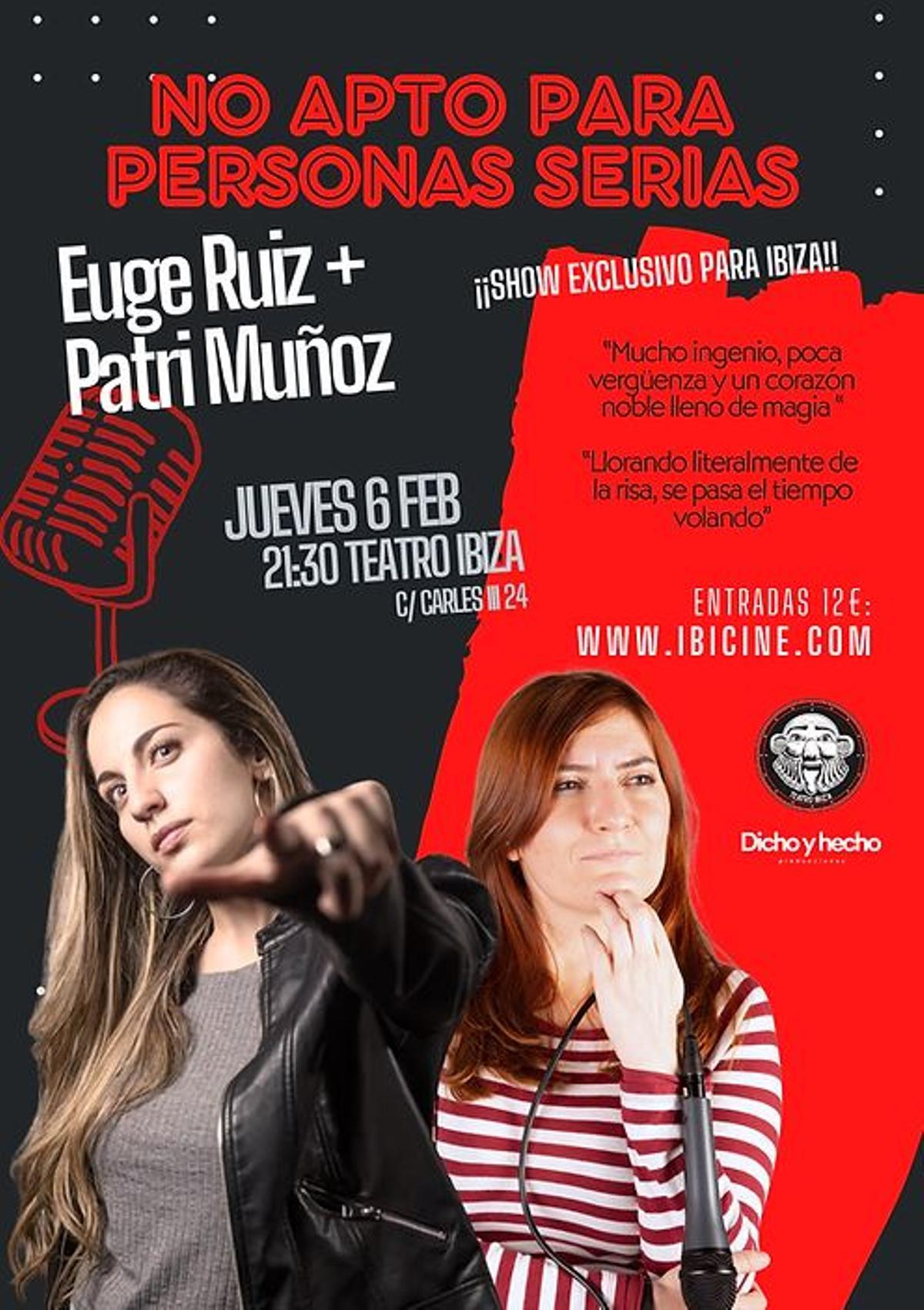 Monólogos de Euge Ruiz y Patri Muñoz en Teatro Ibiza
