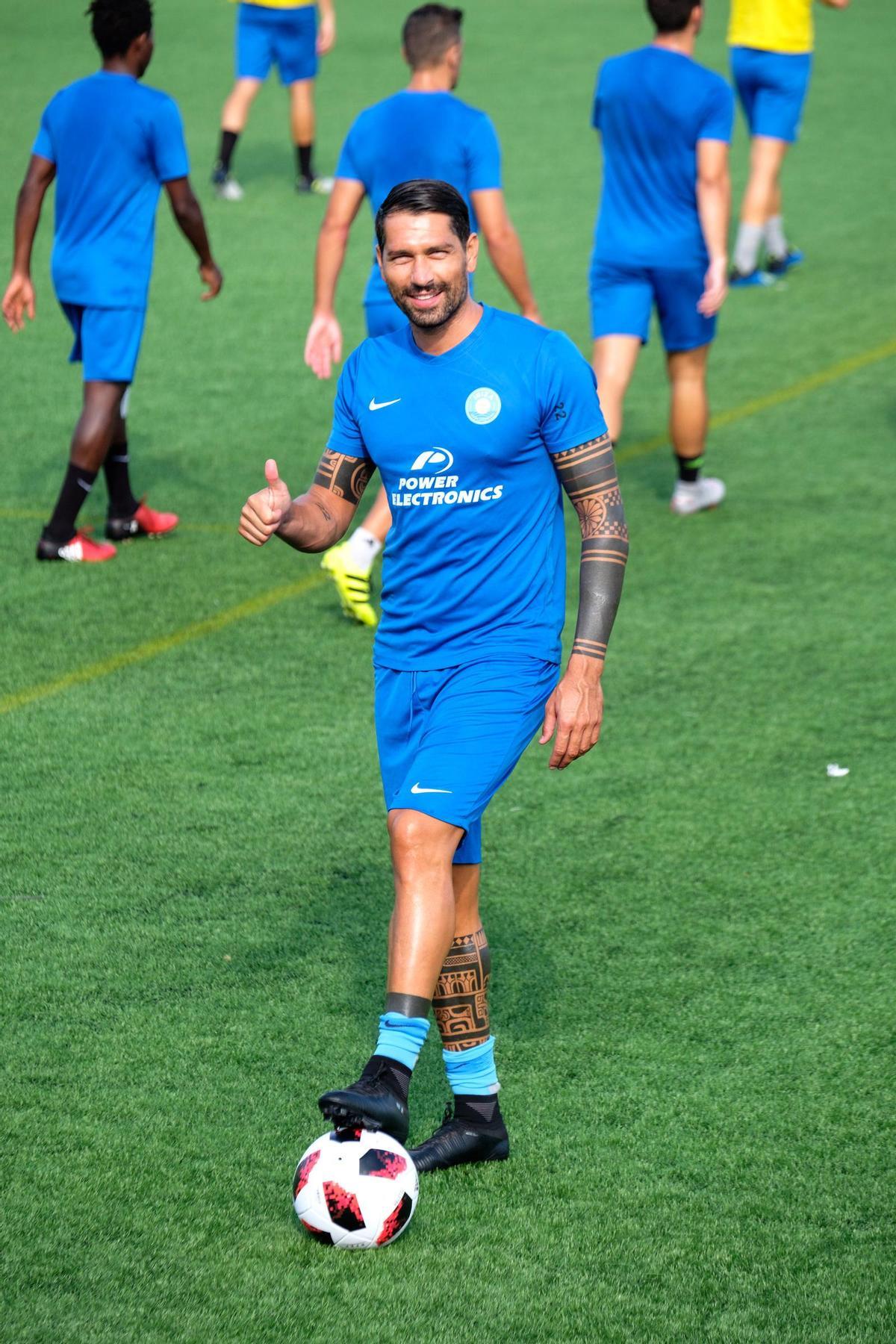 Marco Borriello, en un entreno durante su etapa de jugador. en la UD Ibiza
