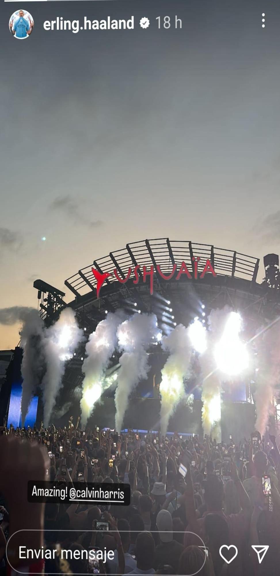 Una historia de Instagram de Erling Haaland en Ushuaïa Ibiza