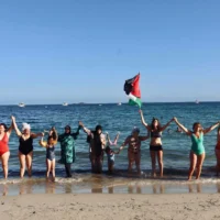 Solidarity swim for Gaza. / Abby Johnston