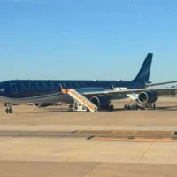 The enormous Airbus painted in the colors of Azerbaijan. | D.I.