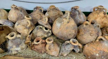 Roman Amphorae Recovered 1,400 Metres Deep Off Formentera Arrive at Ibiza Archaeological Museum