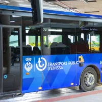 Buses of Ibiza's new public transport service, which began in April. | DI