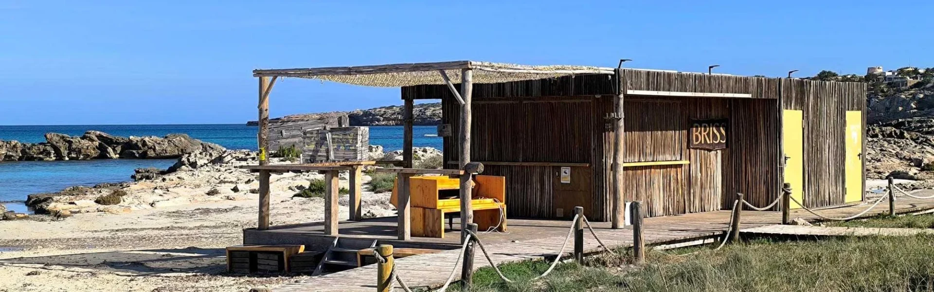 One of Formentera's beach bars involved in the dispute over annual winter dismantling requirements.