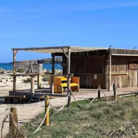 One of Formentera's beach bars involved in the dispute over annual winter dismantling requirements.