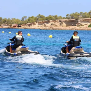 Sant Antoni Police Patrol Ibiza Beaches on Foot, Bikes and Jet Skis